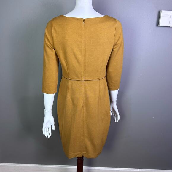 Boden dress size 8 Petite mustard yellow sheath work office tailored - Picture 6 of 10